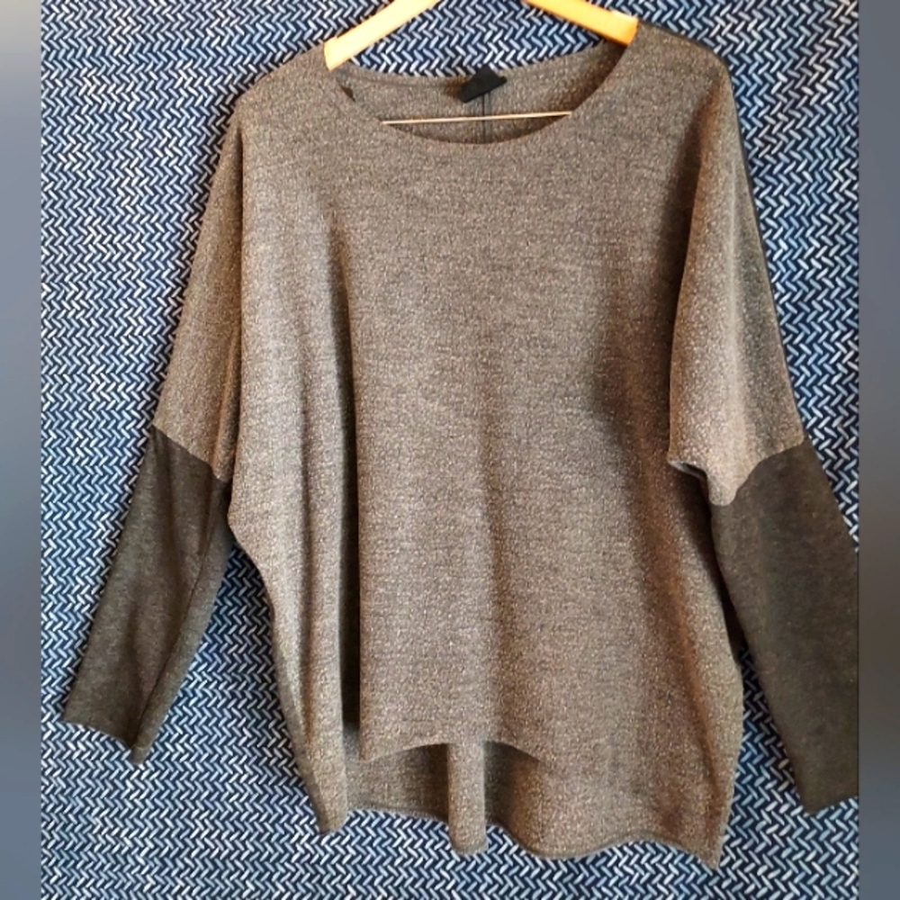 Bobeau long sleeve sweater shirt, grey flannel, sz XL